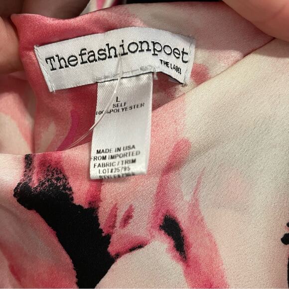 The Fashion Poet Rose One-Shoulder Gown Black/Pink Women’s Sz L - Picture 5 of 6